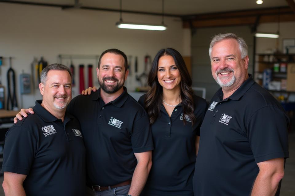 DingUSA Mobile Repair Solutions team standing together in their San Diego workshop