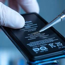 Smartphone battery replacement close-up